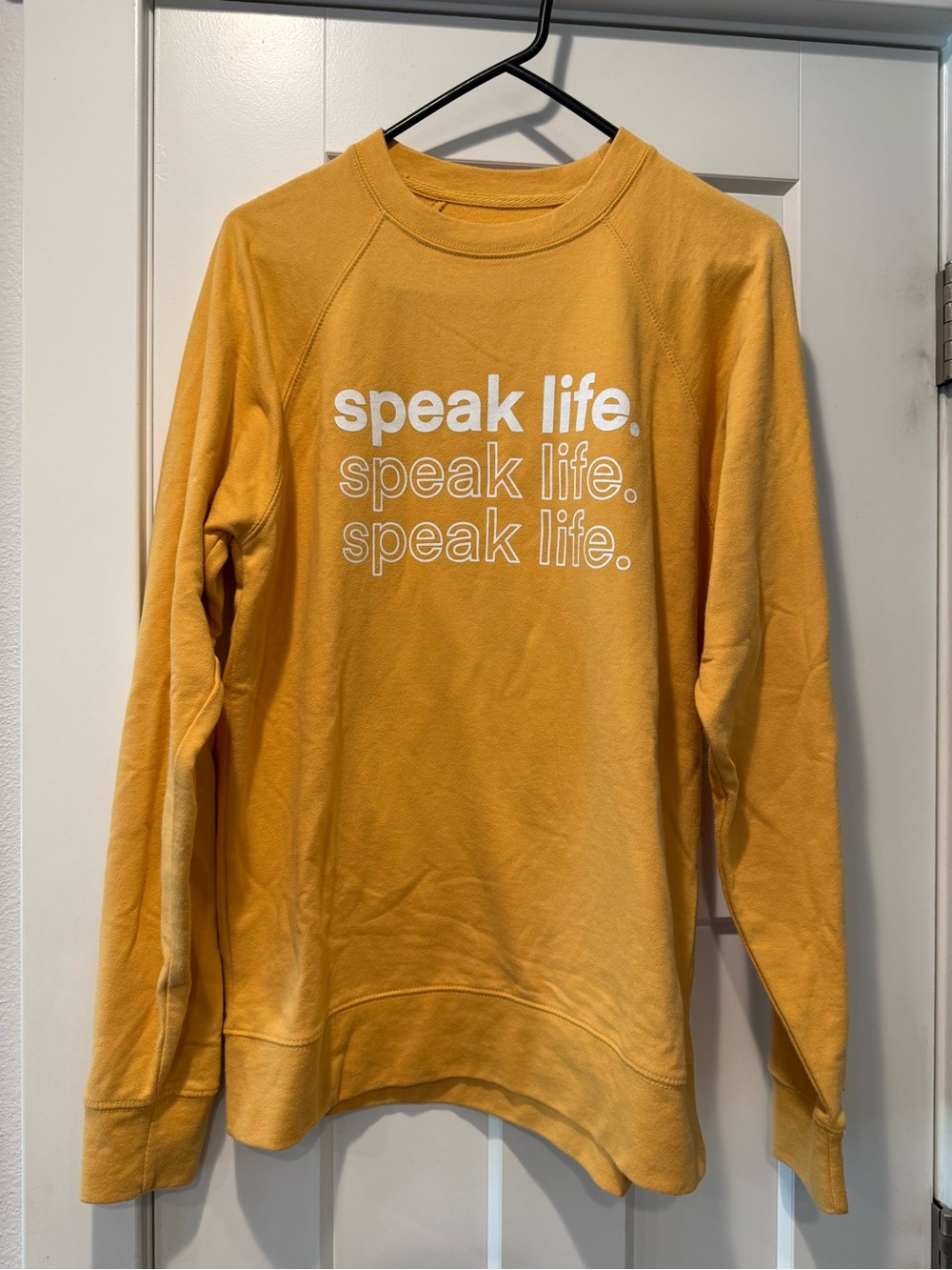 Mack & Benj “Speak Life” Mustard Sweatshirt, M